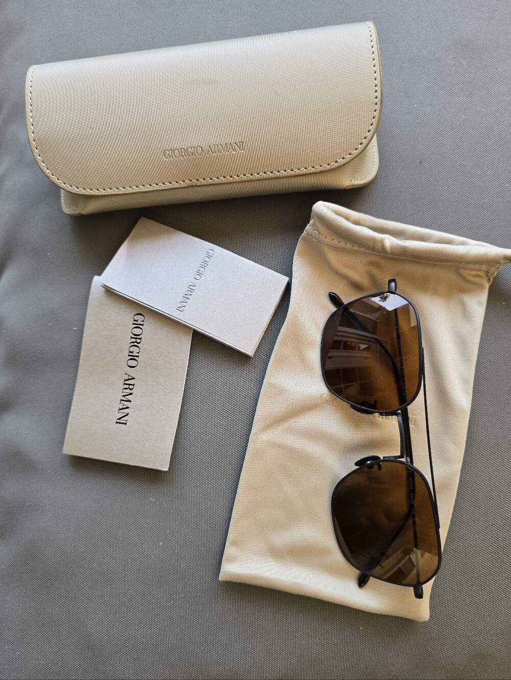 Giorgio Armani Titanium Sunglasses with Brown Lenses